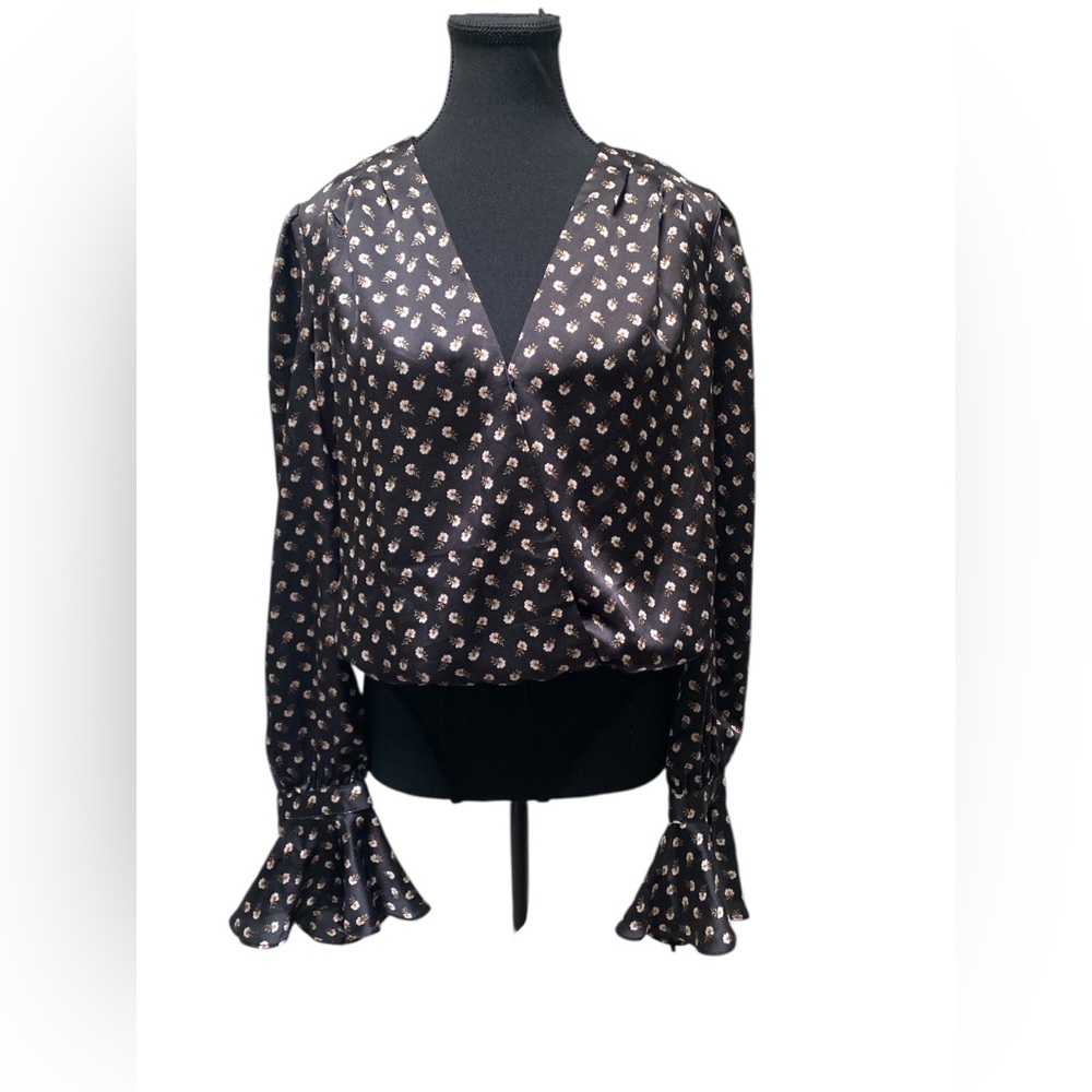 Chic Flowers Patterned Women's Bodysuit L GUC